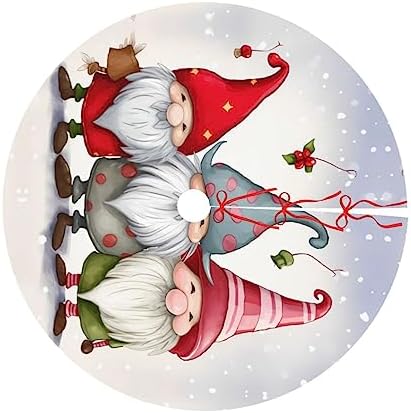 Christmas Gnome Winter Snowman Christmas Tree Skirts 48", Xmas Tree Cloth Mats Trees Skirts for Decor Gift, Home Decoration