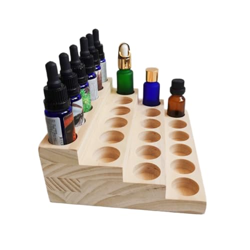 Essential Oil Display Stand 4 Tier Essential Oil Holder Solid Wood Essential Oil Rack for 24 Bottles Tabletop Display Holder Bottle Organizer for 5-20ml Bottles Display for Essential Oils - style: 4 Layers-1