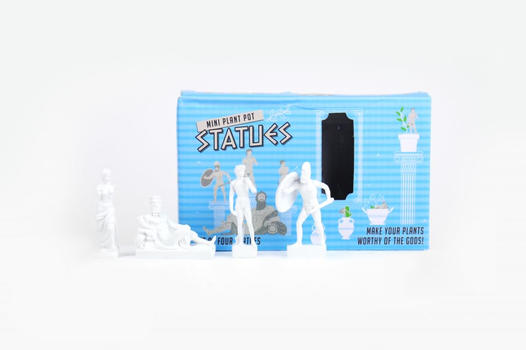Gift Republic 4-Pack Plant Pot Statues Markers, Resin, White, One Size