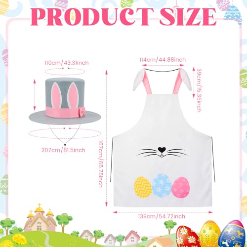 Mepase 12ft Skeleton Costume Accessories Set Oversize Hat and Apron Prop Giant Outdoor Indoor Yard Garden Lawn Decoration - style: Easter
