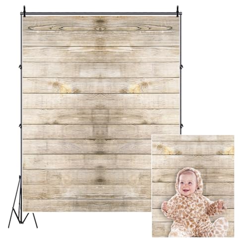 AOFOTO 5x7ft Wood Grain Wall Photography Backgrounds Artistic Backdrops Hardwood Floors Kid Baby Toddler Newborn Girl Boy Adult Man Portrait Nostalgic Photo Shoot Studio Props Video - size: 5x7ft
