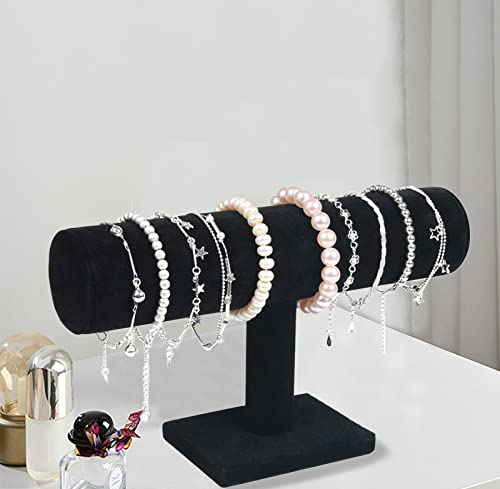 ChezMax Necklace Jewelry Display Jewelry Stand Hovering T-Bar Bracelet Holder for Home Organization - color: D-Black Velvet