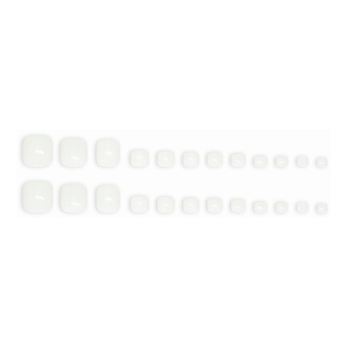 MISUD Press on Toenails - Fake Toe Nails, Acrylic Toenail White Design 24 pcs