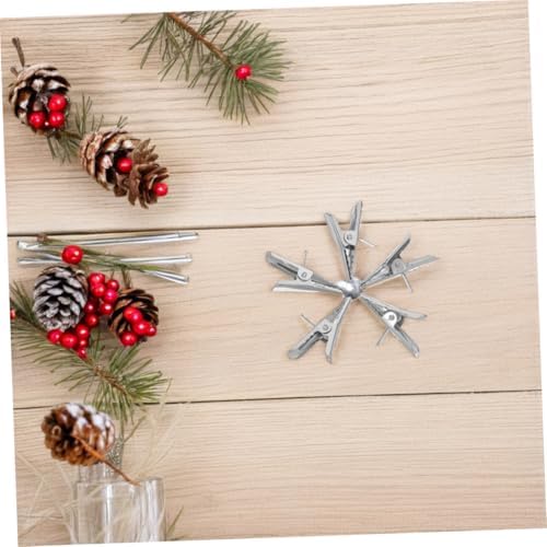 PRETYZOOM 100Pcs Christmas Flower Clips Mini Ornament Holders for Wreaths Trees Holiday Decor Versatile Decoration Clamps for Poinsettias Floral Arrangements