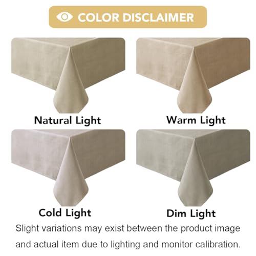 H.VERSAILTEX Linen Textured Table Cloths 60 x 120 Inch Premium Solid Tablecloth Spill-Proof Waterproof Table Cover for Dining Buffet Feature Extra Soft and Thick Fabric Wrinkle Free, Taupe - color: Taupe, size: 120" x 60" (Rectangular)