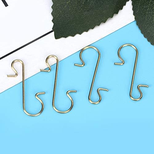 GOWENIC 100 Pcs Multi Purpose Metal S Shape Hooks for Christmas Tree Ornament Holders, White Hanging Hooks for Bells, Small Decorations, Home & Holiday Decor Accessories (Gold)