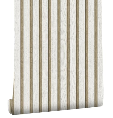 myforHD Wallpaper Peel and Stick Wood Grating Stripe Self-Adhesive Wallpaper Faux Wood Contact Paper Wood Slats Self Adhesive Wall Paper PVC Vinyl Film Removable Waterproof (Wood C, 17.3" x 393") - color: Wood C, size: 17.3" x 393.7"