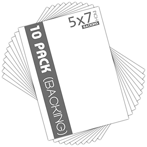 Mat Board Center, 10 Pack 5x7 White Backing Boards, Cardboard for Arts, Prints, Frames, Photos and More - size: 5x7