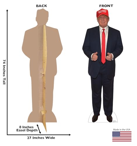 Cardboard People Donald Trump Life Size Cardboard Cutout Standup - color: Donald Trump (Make America Great Again Hat)