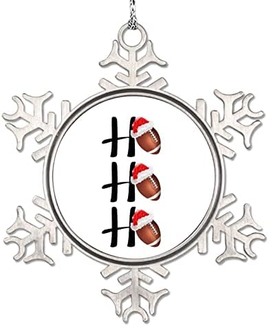 Ho Ho Ho American Football Snowflake Ornaments American Football Christmas Tree Ornaments Personalized Christmas Ornaments 2022 Funny Metal Souvenir Keepsake Gifts for Mom Bridesmaid Bridal Shower