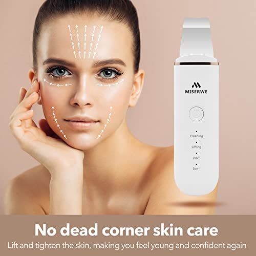 Skin Scrubber Face Skin Spatula Facial Scrubber Spatula for Deep Cleansing Blackhead Remover Pore Cleaner with 4 Modes (White) - color: White