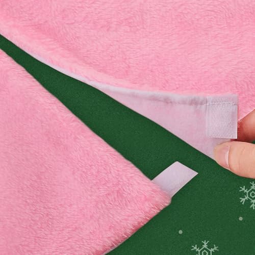 MoNiBloom Faux Fur Christmas Tree Skirt Festive Tree Skirt Decor for Xmas Holiday Tree Ornaments Christmas for Christmas Home Party Decoration (Pink, 35 Inch)