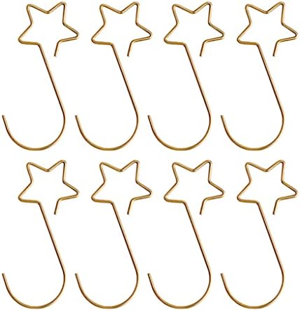 20Pcs Christmas Ornaments Hooks Stainless Steel Star Shaped Hangers Christmas Tree Star Shaped Hooks for Party Decorative Metal Five-Pointed Hook Tree Hanging Pendant Decorations