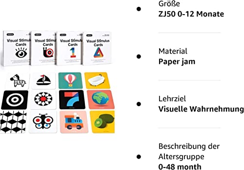 beiens High Contrast Baby Flashcard, 80 Pcs 160 Page Black White Colorful Visual Stimulation Learning Activity Card for Babies Ages 0-3-6-12-36 Months, 5.5'' x 5.5'' Newborn Infants Toys Gift