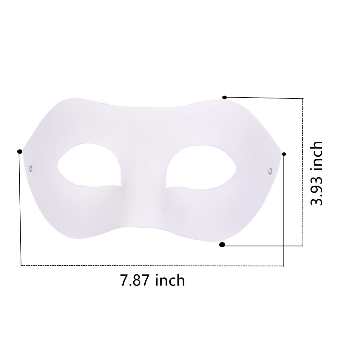 RUSVNO 20 Pieces Paper Mache Art Masks DIY Blank Paintable Paper Mask White Masquerade Masks