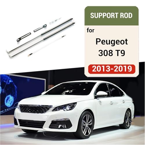 2016-2020 Compatible with Peugeot 308 T9 Car Bonnet Hood Support Hydraulic Rod Strut Bars Lift Spring Shock Bracket Styling(Carbon blue) - color: Carbon blue