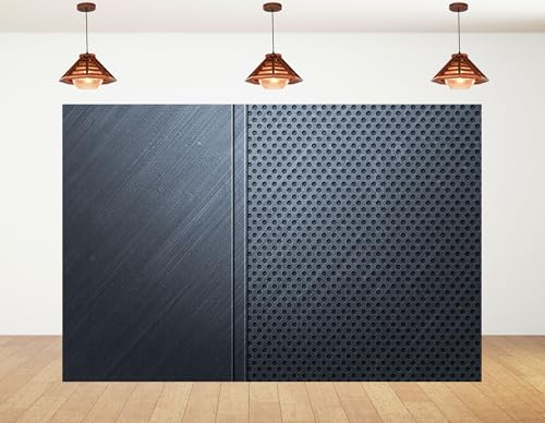 7x7ft Sleek Metal Panel Backdrop with Brushed and Perforated Steel Surfaces Photography Background for Modern and Industrial Party Tapestry Decorations Banner Photo Booth Props - size: 7x7ft
