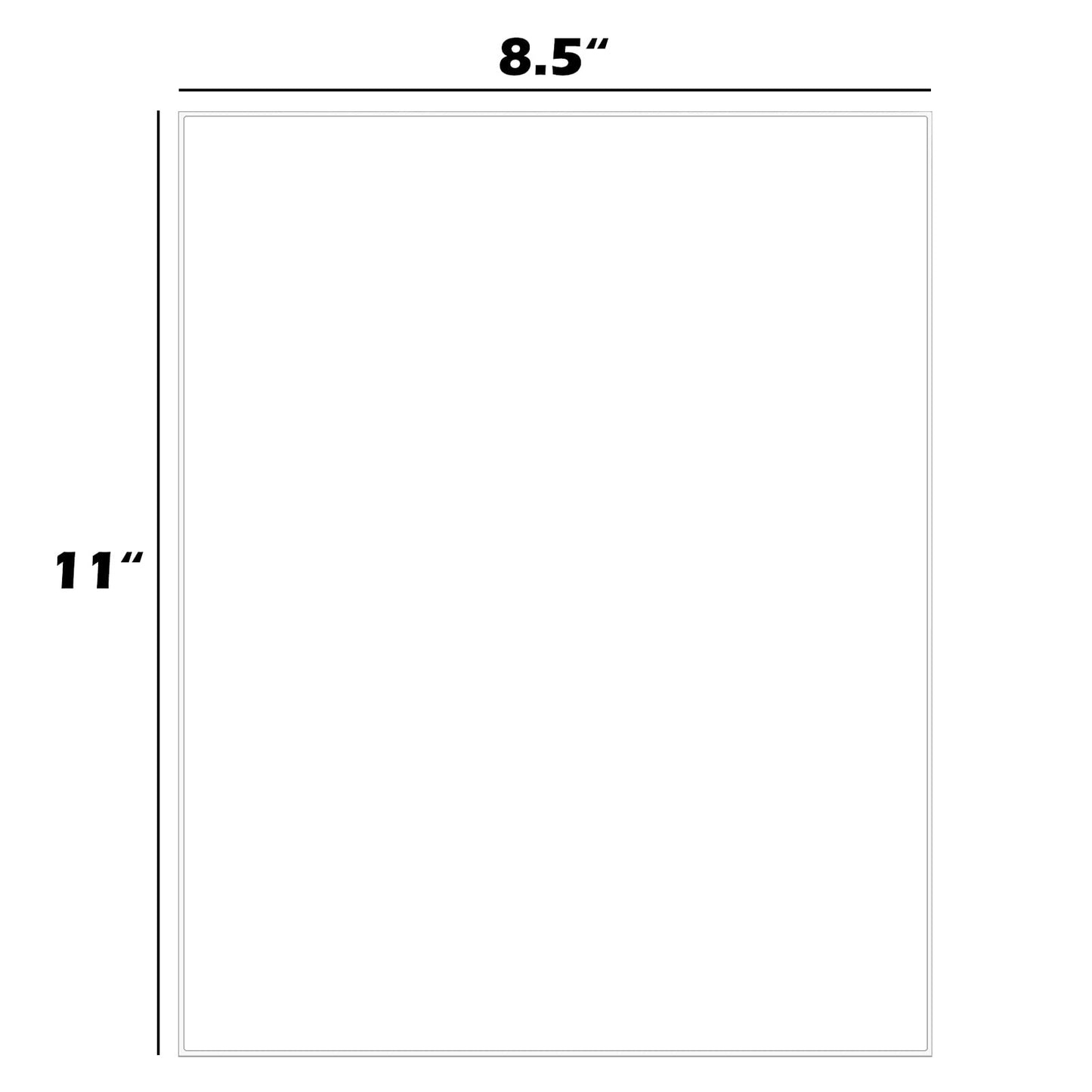 Printable White Sticker Labels, 100 Sheets 8.5" x 11" Full Sheet Label Stickers Paper for Laser & Inkjet Printer - Matte, 100 Labels