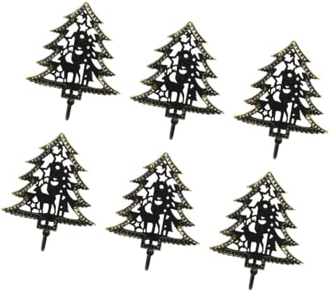Antique Metal Christmas Tree Ornament Hooks Set of 6, D