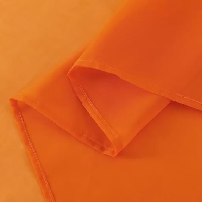 SpaceDresser Basic Rod Pocket Sheer Voile Window Curtain Panels White 1 Pair 2 Panels 60 Width 84 Inch Long for Kitchen Bedroom Children Living Room Yard(Orange,60 W x 84 L)