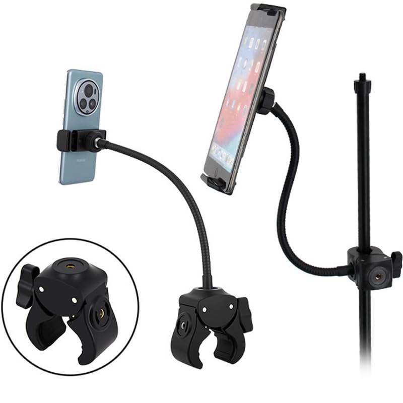 Camera Clamp Mount with 1/4''-20 Threaded Connector Super Clamp Mount for Magic Arm Camera Tripod Pole Photography Light Stand Ring Light Phone Holder Gooseneck Hose Microphone Stand Mic Arm