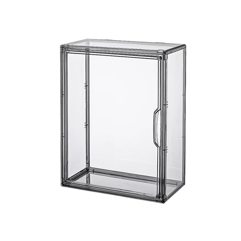 BOHOIDEE 3 Tiers Acrylic Display Case with 2 Division Boards, Acrylic Storage Organizers Box with Magnetic Door, Wall-Mounted Dustproof Showcase for Makeups, Purses, Figure