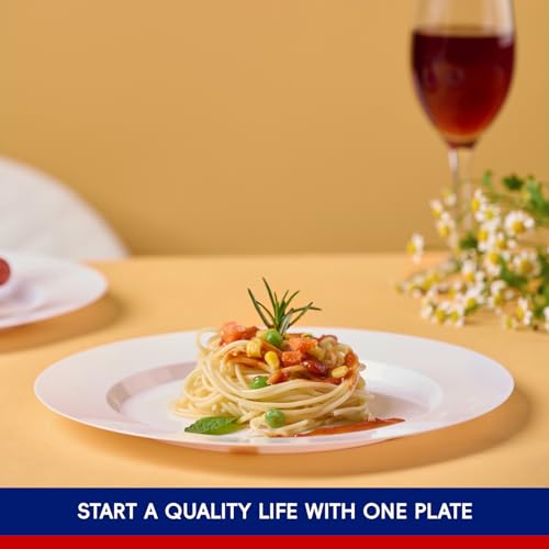 JOLLY CHEF 100 Pieces White Plastic Plates-10 Inch Elegant Disposable Plastic Plate, Disposable White for Weddings,Parties,Christmas,Birthdays and Events - style: White-100