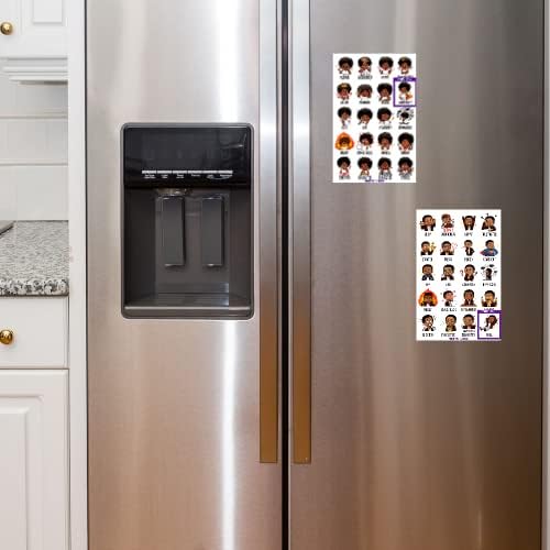 Daily Vibe Check Magnet - Black Feelings & Emotions Chart - 8.5” x 5.5” - Two-Piece Magnet Set (Female)