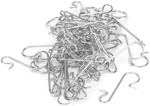 CHICIRIS Metal S Hooks, 100pcs Multi Purpose Christmas Tree Decor with Ornament Hanger for Home Holiday Decoration (White)