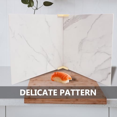 Alipis 2pcs 40x40cm Mini PVC Photography Backdrop Boards with White Marble Pattern for Product Photography and Food Flat Lay Photoshoot