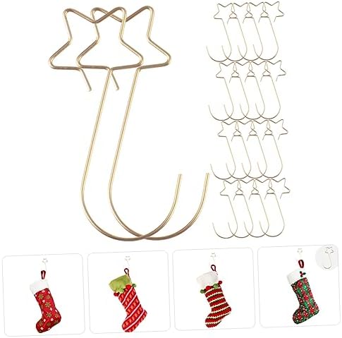 STOBAZA 100pcs Ornament Hangers for Christmas Tree Star-Shaped Hooks for Baubles Stockings and Wreaths Holders for Holiday Decor and Daily Use