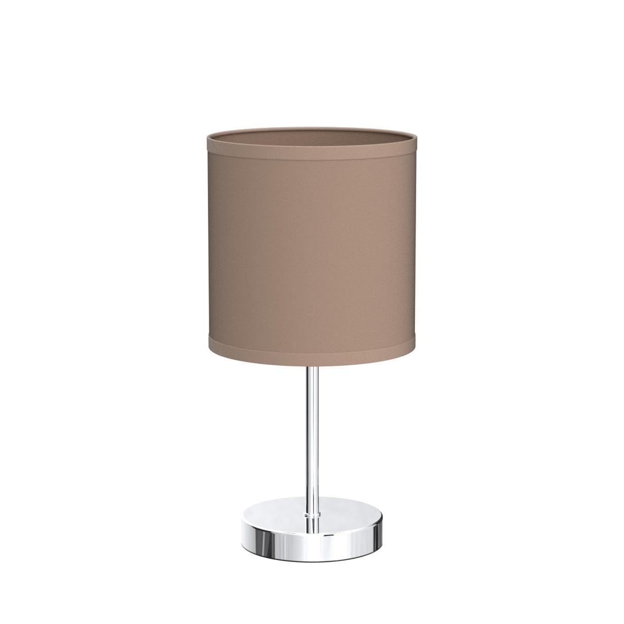 Simple Designs LT2007-GRY-2PK Chrome Mini Basic Table Lamp with Fabric Shade 2 Pack Set, Gray