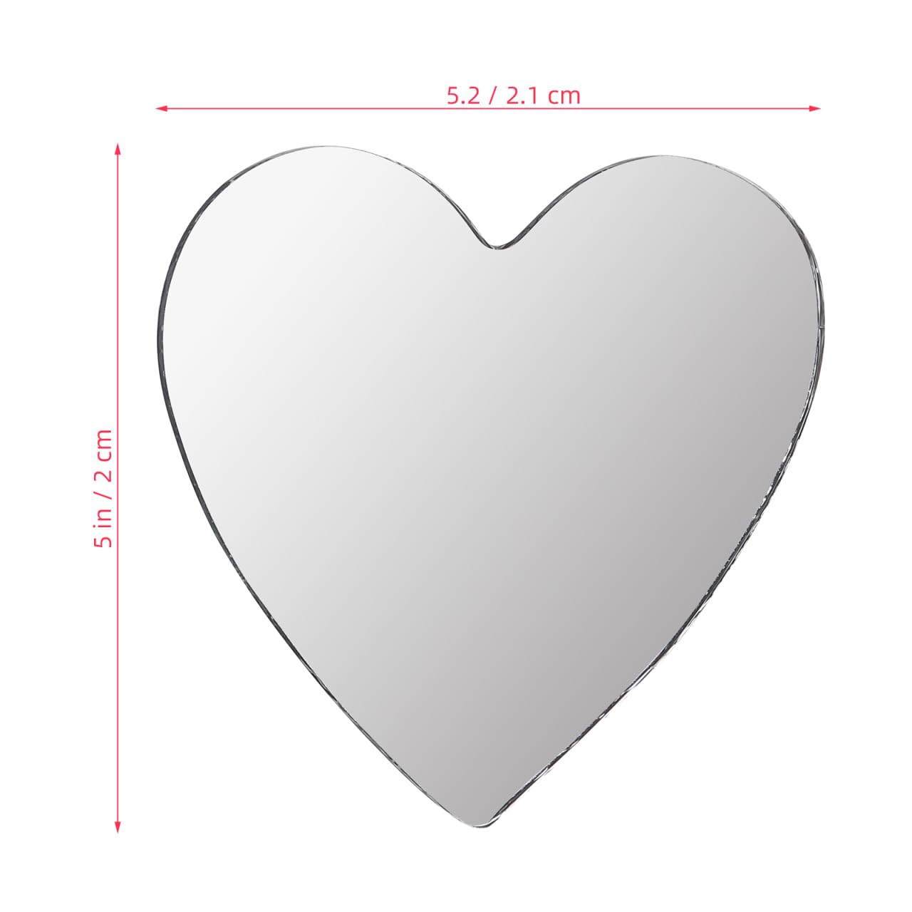 Healifty 20pcs Heart Shaped Mini Mirrors Glass Mosaic Tile Pieces for Home Decoration DIY Craft Projects Compact Mirror Making 2.12x1.96 in