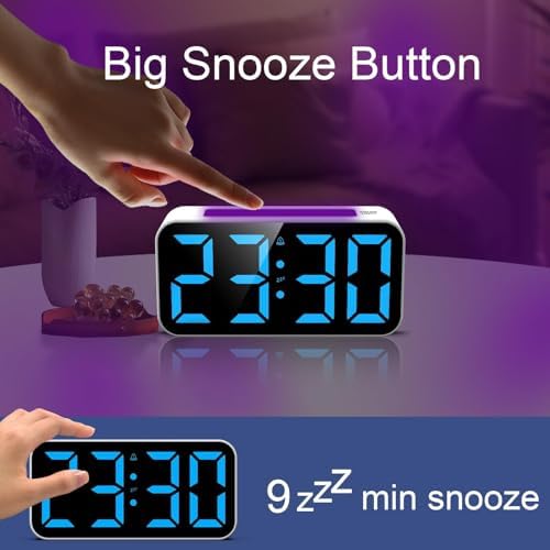 Topski Loud Alarm Clocks for Bedrooms Heavy Sleepers, Digital Clock with Night Light, Large Display, Dual Alarm, Snooze, Dimmable Bedside Alarm Clock for Kids Teens Boys Girls