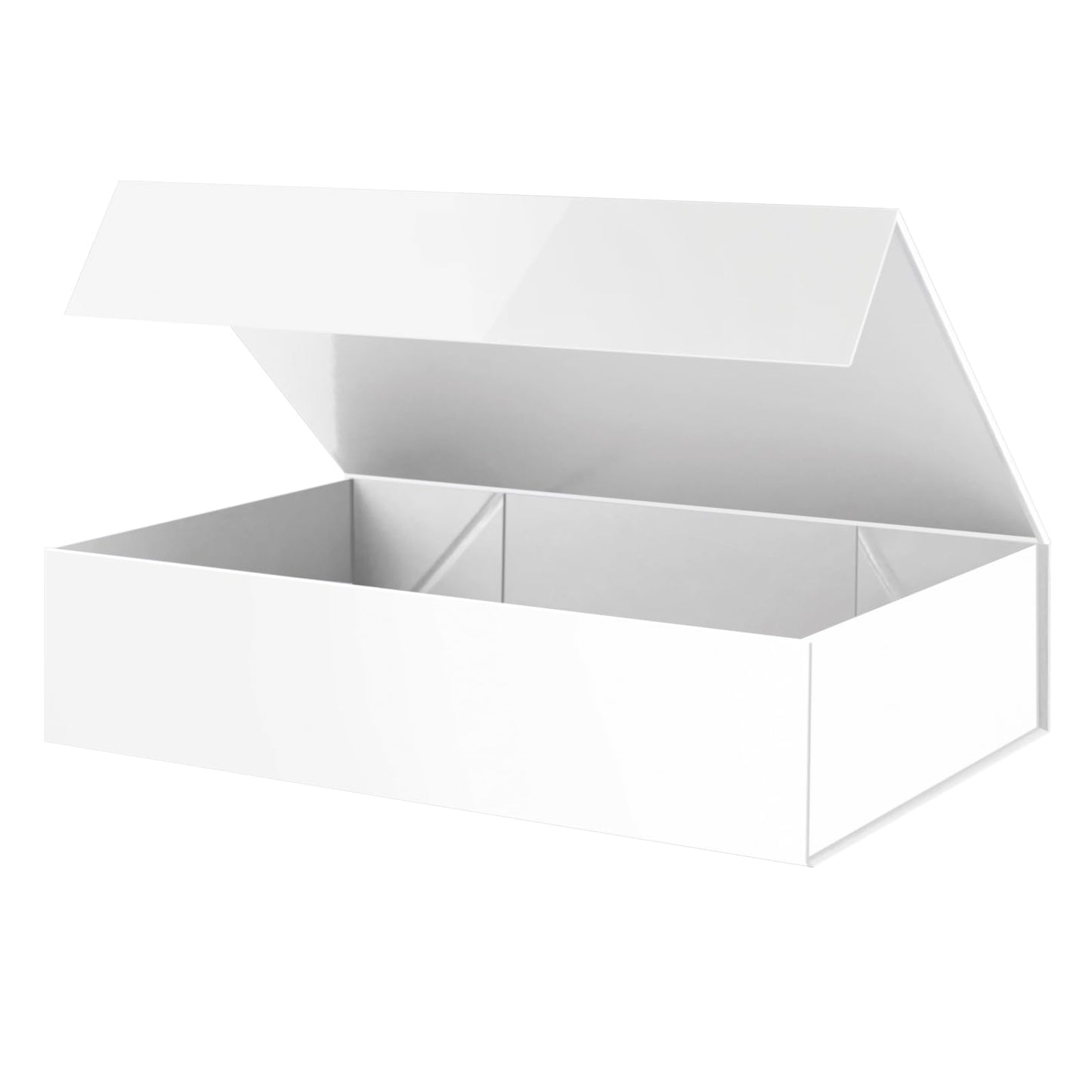 PACKHOME Mother's Day Extra Large Gift Box 17.5x11.3x4.3 Inches, Sturdy Shirt Box with Magnetic Lid for Clothes and Large Gifts (Glossy White)