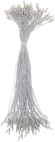 800 Pcs Christmas Ornament String, 7.87" Ornament Hanger Hooks w/Snap,Easy and Fast Locking Fastener Hanging Decoration Ropes for Christmas Tree Holiday Party(Silver)