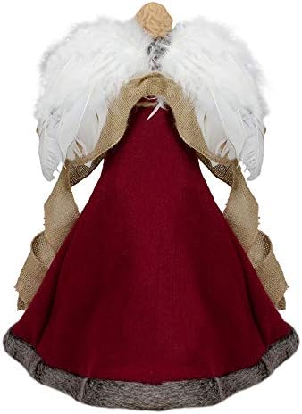 18" Green and Brown Angel in a Dress Christmas Tree Topper - Unlit