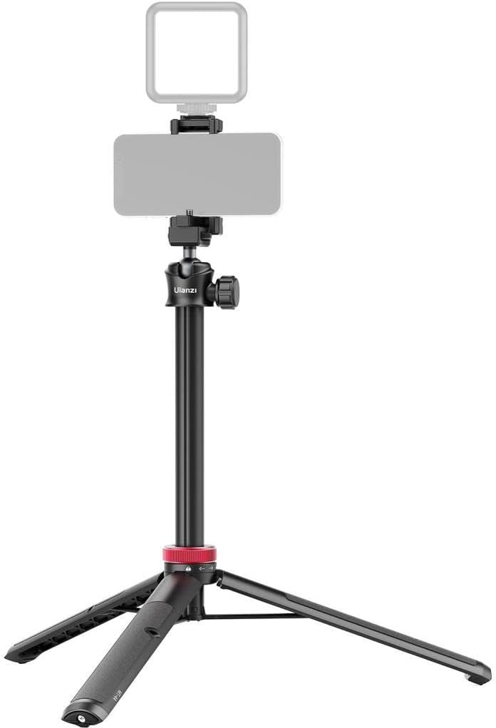 ULANZI MT-44 Extendable Phone Tripod, 59" Selfie Stick Vlog Stand with 2 in 1 Phone Clip, 360° Ball Head Camera Tripod for iPhone Sony Canon DJI Osmo Action Camera, Lightweight for Travel