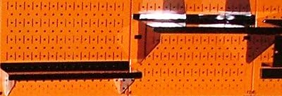 Wall Control 4 ft Metal Pegboard Standard Tool Storage Kit with Orange Toolboard and Black Accessories