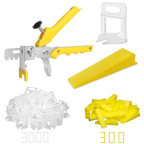 DGSL Tile Leveling System with Tile Plier - 3000-Piece Tile Spacers Clips and 300-Piece Reusable Wedges - Tile Tools Set for Stone Installation - size: 1/16 Inch * 3000 Spacers