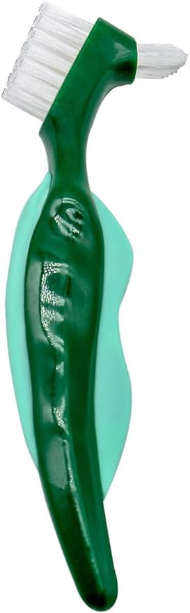 Premium Hard Denture Brush, Multi-Layered Bristles & Portable Double Sided Toothbrush for Denture Care (Pack of 3)