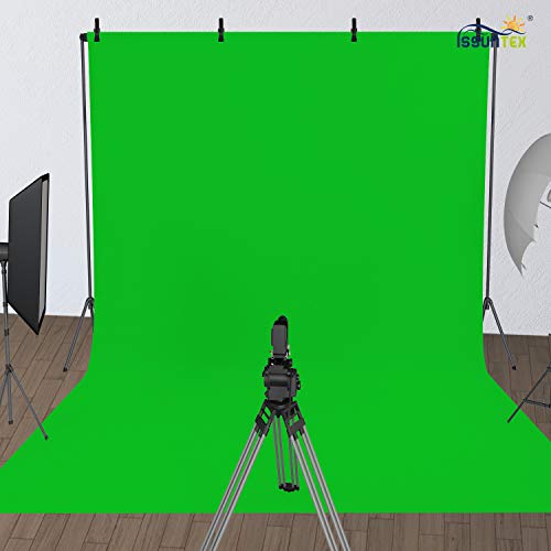 ISSUNTEX 6X9 ft Background Muslin Backdrop, Photo Studio, Collapsible High Density Screen for Video Photography and Television-Green - color: Green, size: 6X9 ft