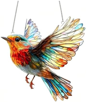 2D Flat Bird Acrylic Window Hanging Ornament Home Wall Decor Suncatcher