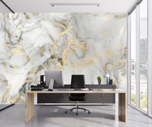 Abstract Marble Wallpaper Gold Art Textured Wall Mural Office Living Room（Not Peel and Stick） - color: Cybh-927, size: 91" x 60"