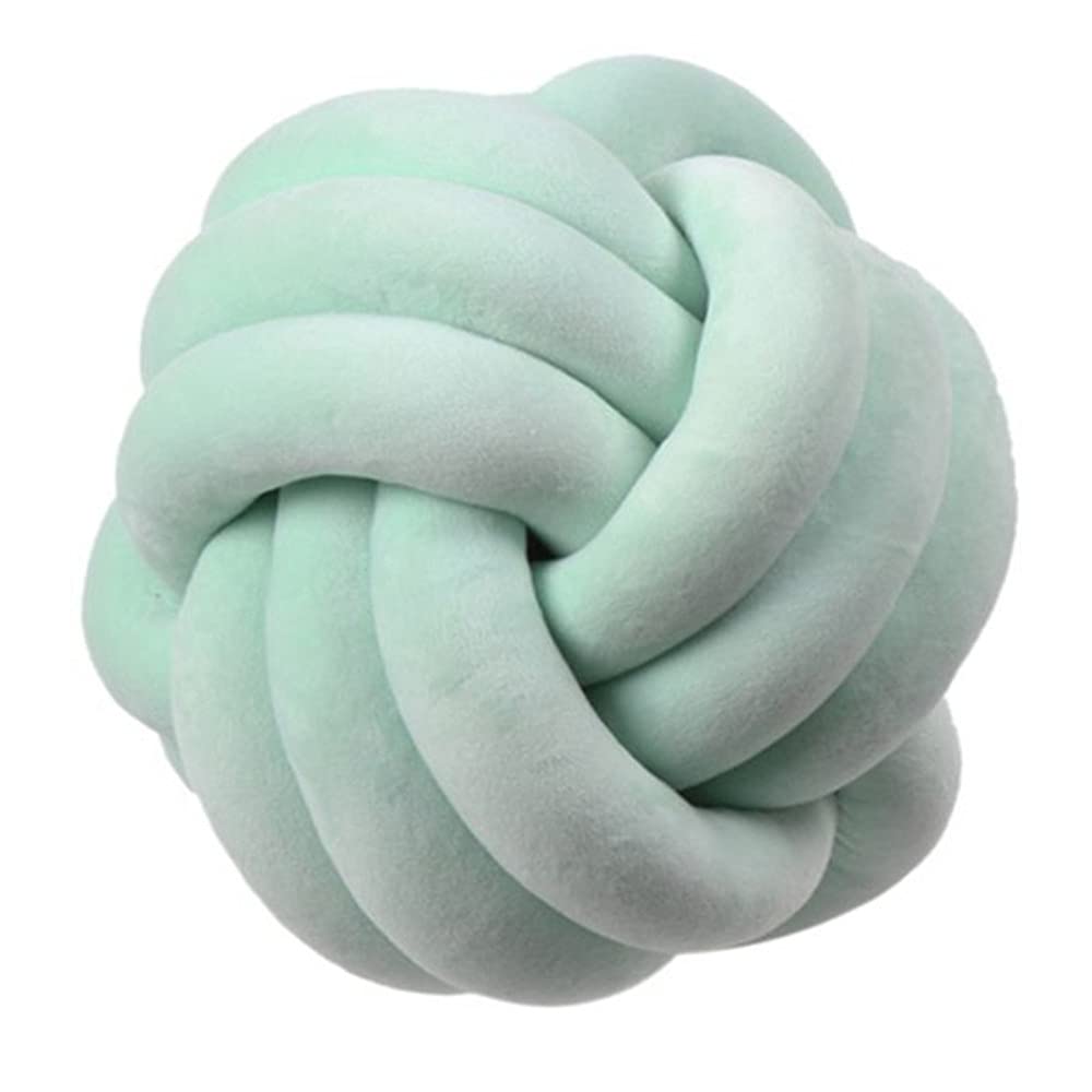 PUXU Knot Pillow Ball Round Cushion Pillows, Children Room Decoration Plush Toys Calming Stress Relief Toy (Mint,8.5in/22cm)