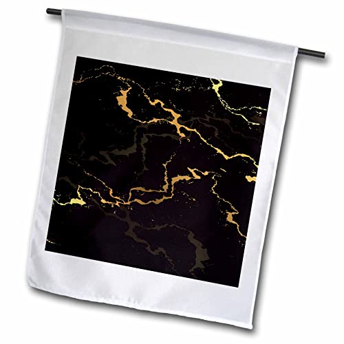 18 x 27 inch Garden Flag - Image of black and yellow marble texture, faux stone backdrop Alexis Design - Texture Marble - size: 18 x 27 inch Garden Flag