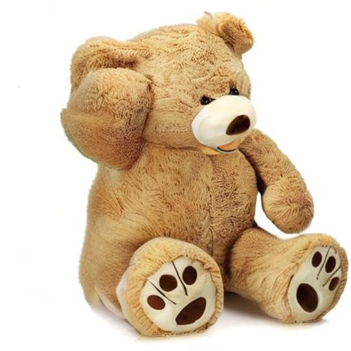 MorisMos Smiling Giant Teddy Bear, 39inch Big Stuffed Animal Bears with Large Footprints Plush, Gift Kids Girlfriend Boyfriend, Light Brown