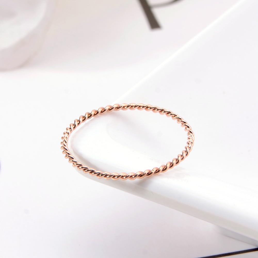 LIU JUN Copper Tensor Ring For Women, Pure Copper Tensor Solid Twisted Handmade Health Rings Set For Women Men Fashion Energy Jewelry Gifts (pure copper, 8)
