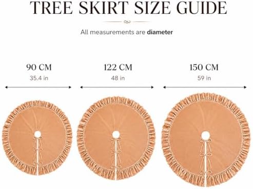 Christmas Tree Skirt,Velvet Tree Skirt with Ruffled Edge, Classic Large Velvet Fur Plush Tree Skirt for Merry Christmas(Khaki,36Inch)