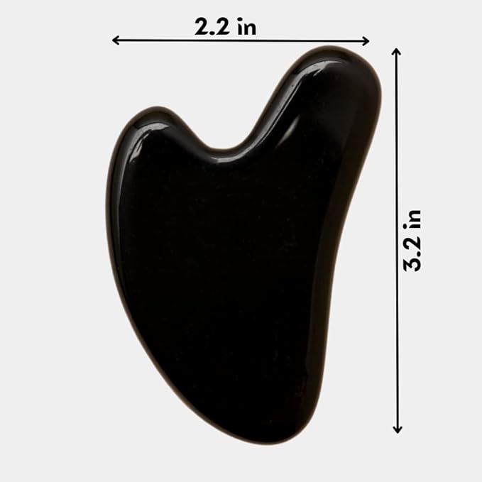 Mount Lai Black Obsidian Gua Sha Facial Tools – The Stone of Clarity – Face & Body Guasha Tools for Self-Care, Massager for Sculpting, Muscle Tension Relief & Puffiness Reduction